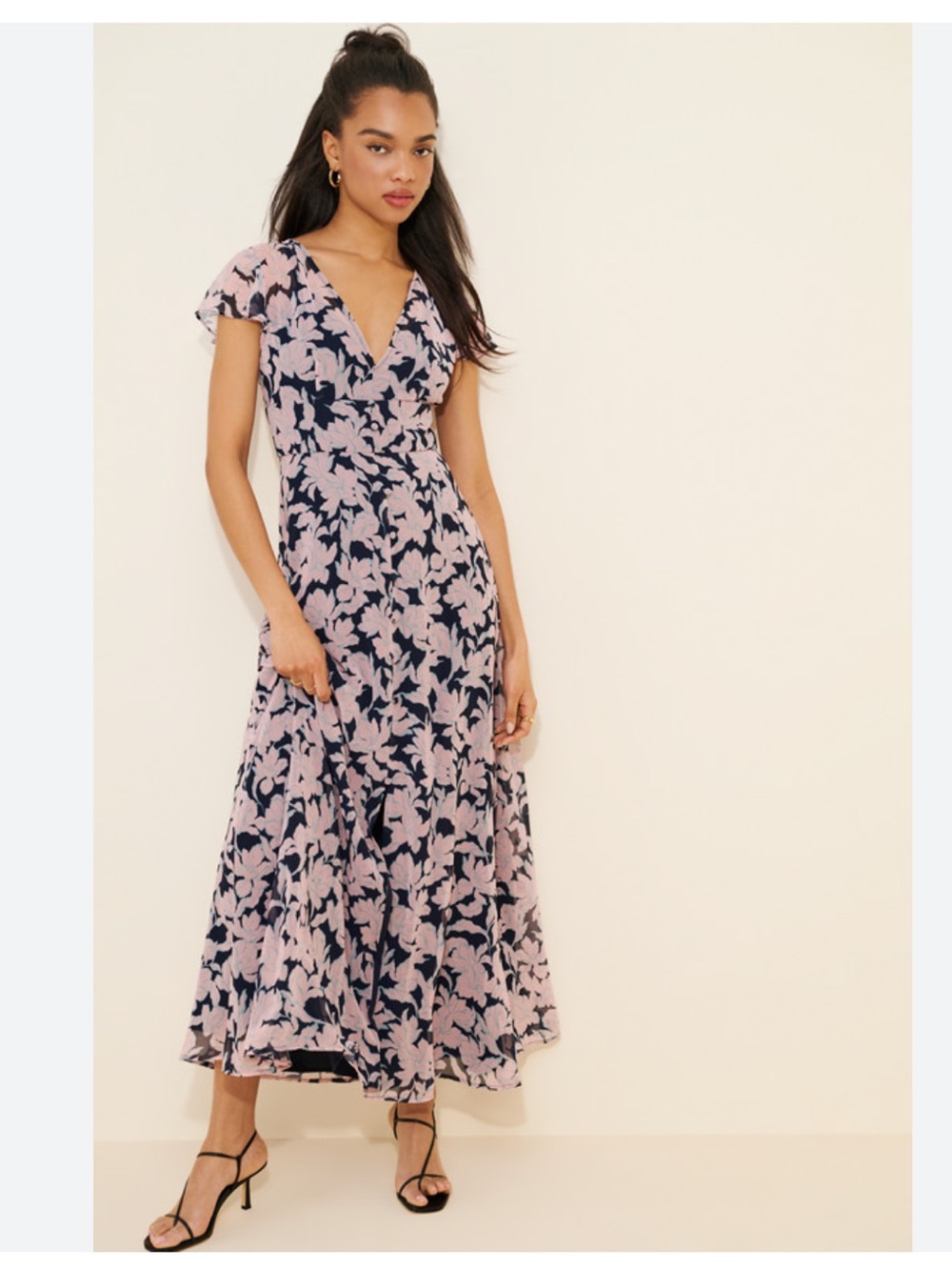 Hutch Ruffle Floral Sleeve Maxi Dress